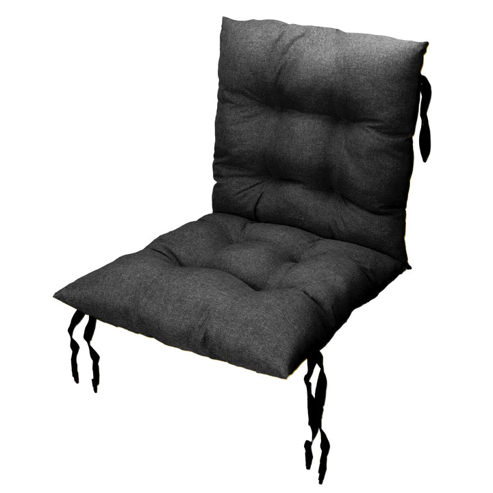 Grand Filippo Sitzkissen Gartenstuhl mit Rückenlehne 50x50 cm Schwarz - Beständig Gegen Schimmel und