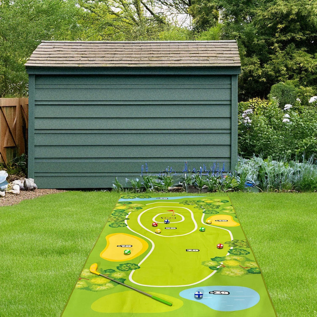Golf Abschlag Matte Minigolf Für Zuhause - Mini Golf Set Indoor - 160x100 cm Golf Teppich - Inkl. 8
