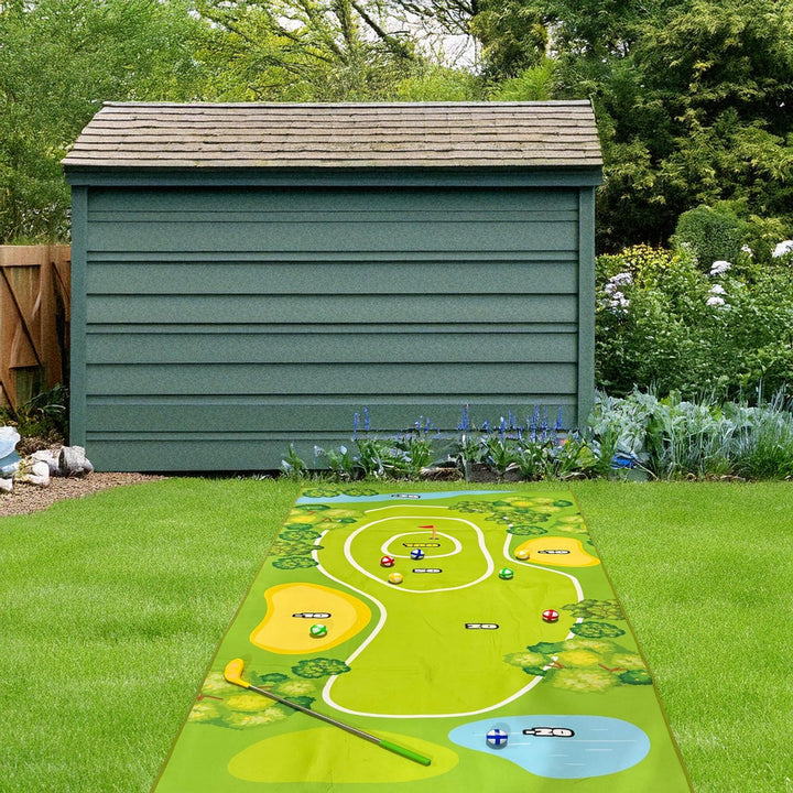 Golf Abschlag Matte Minigolf Für Zuhause - Mini Golf Set Indoor - 160x100 cm Golf Teppich - Inkl. 8