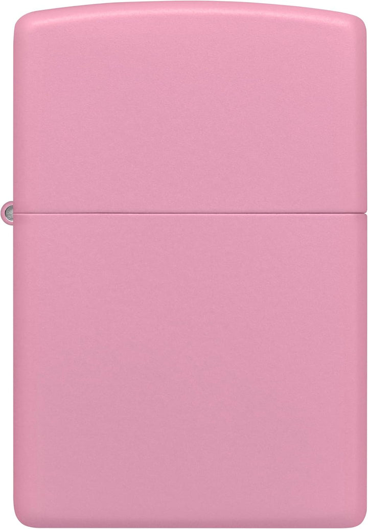 ZIPPO - Pink Matte - nachfüllbares Sturmfeuerzeug in hochwertiger Geschenkbox (Flammenmotiv graviert