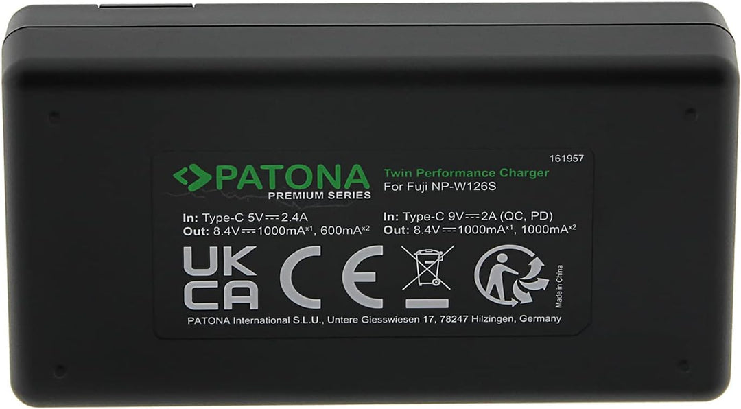 PATONA V1 Protect 2X Akku NP-W126s (1140 mAh) inkl. NTC-Sensor und V1 Gehäuse - mit PD Performance U