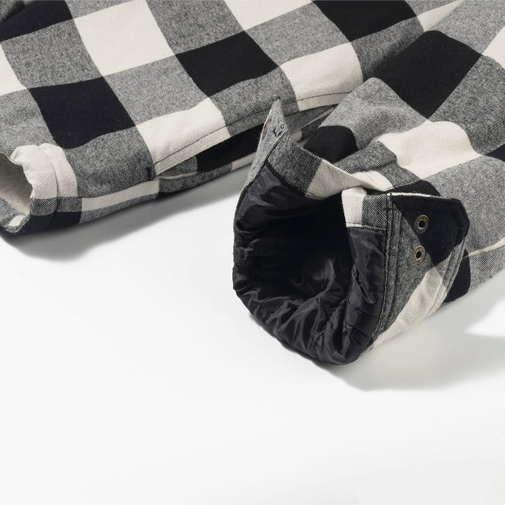Coevals Club Herren Flanell Jacke Hemd Sherpa Holzfällerhemd Flanellhemd Langarm Kariertes Druckknöp