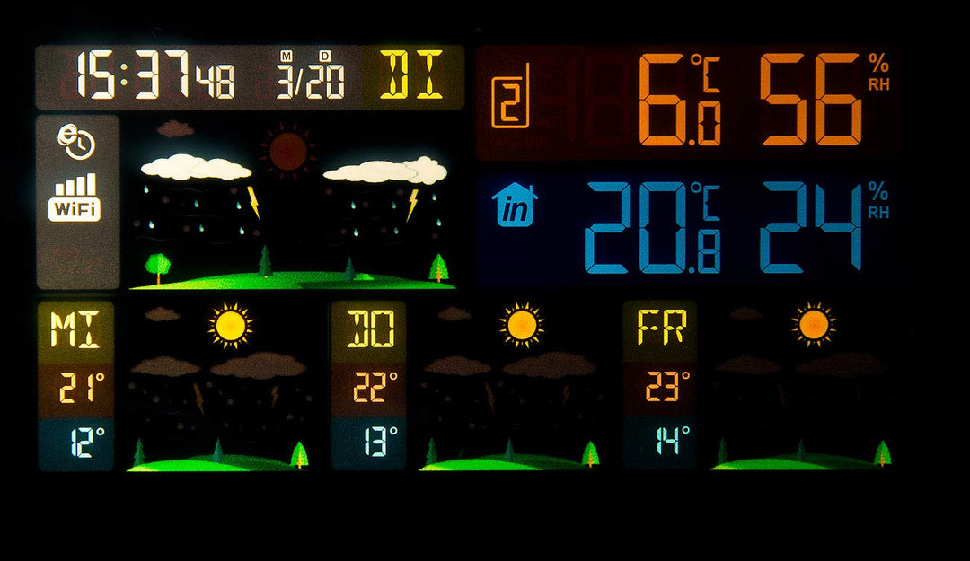 infactory Wetterstation WiFi: WLAN-Funk-Wetterstation mit Aussensensor, Wettertrend &amp; Datenlogger-Ap