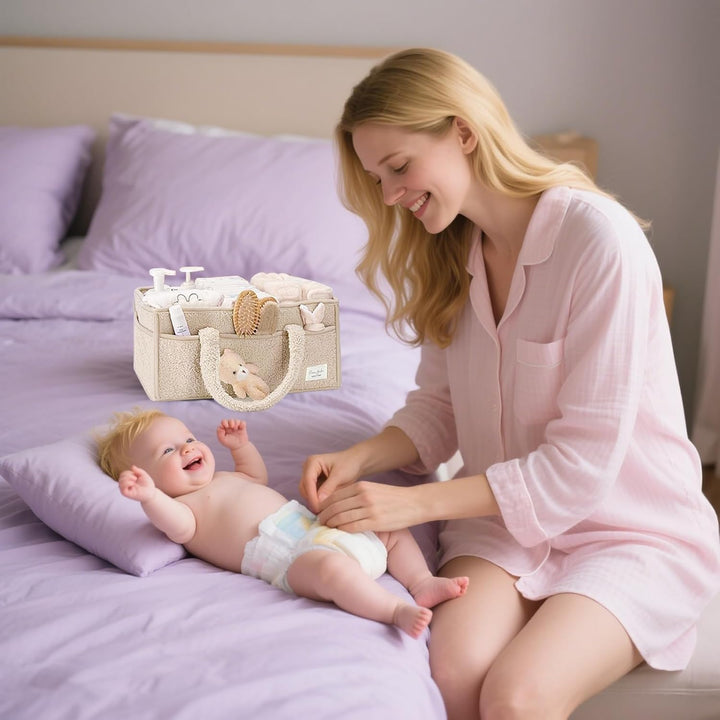 Baby Wickeltasche Organizer，Baby-Windel-Caddy Organizer für Wickeltisch，Multifunktional Tragbar Wick
