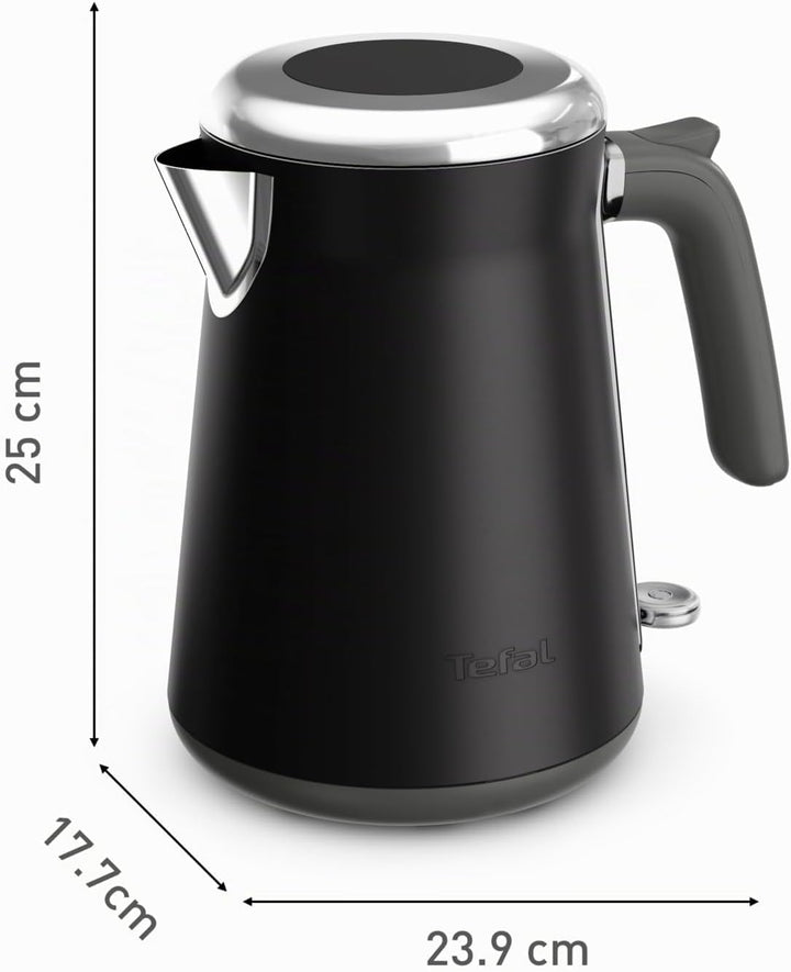 Tefal Collection Edelstahlwasserkocher im Retrostil, 1,7 l Fassungsvermögen, 2400 W, Einhändiges Öff