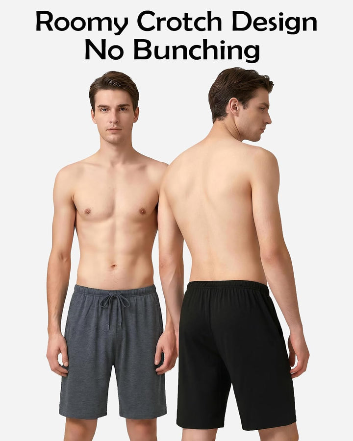 Chalier Cozy 2er Pack Pyjamahose Herren Kurz Modal Schlafanzughose Weich Verstellbare Taille, Beidse