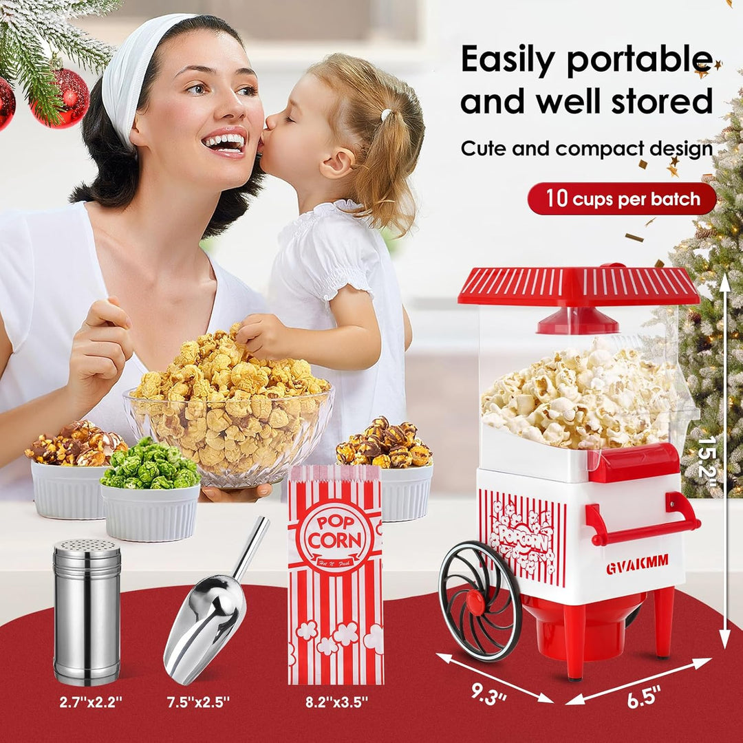 Popcorn-Maschine, Heissluft-Popcorn-Maker-Set, Geschenk-Box, tragbare Popcorn-Popper-Maschine, 10 Ta