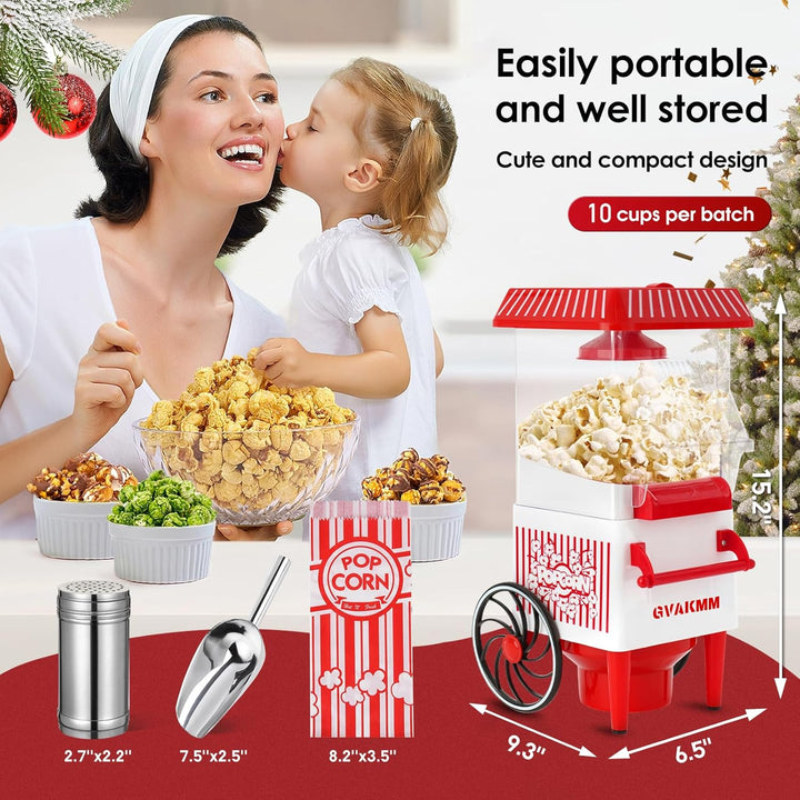 Popcorn-Maschine, Heissluft-Popcorn-Maker-Set, Geschenk-Box, tragbare Popcorn-Popper-Maschine, 10 Ta