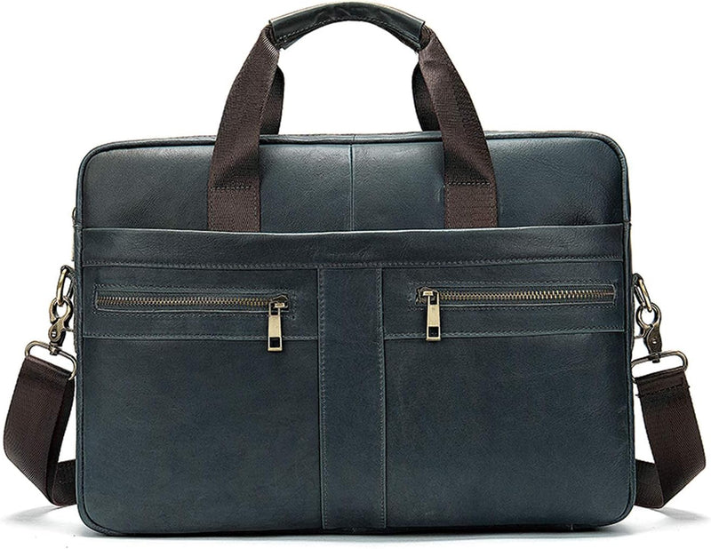 FANDARE Herren Laptop-Aktentaschen Leder Handtasche Business Umhängetasche Wasserdicht Crossbody Mes