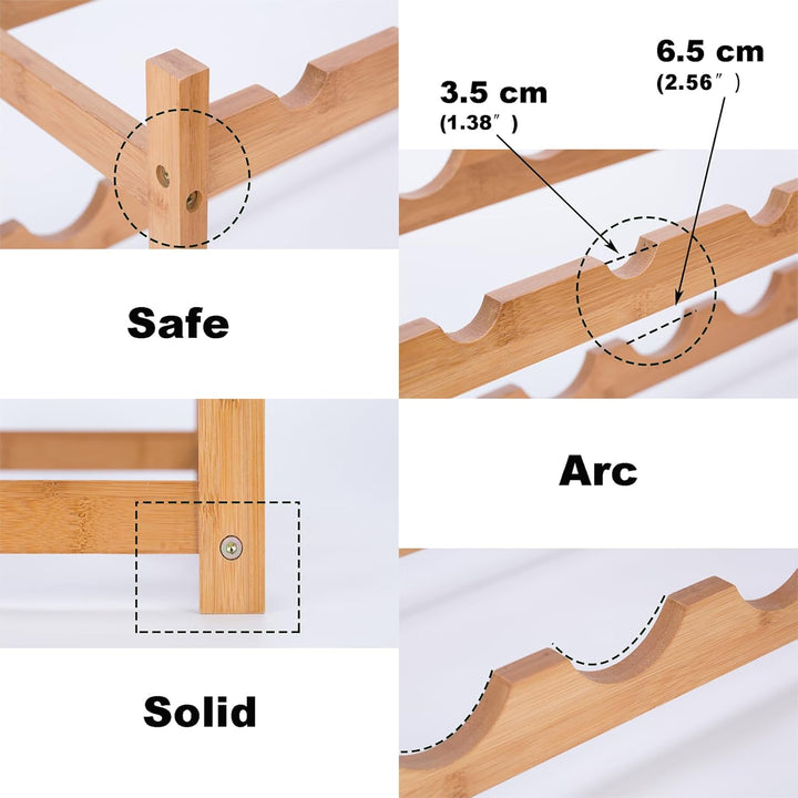 Weinregal, Klein Flaschenregal Lagerung Halter, Natürliche Flaschenhalter aus Bambus, Wein Flaschen