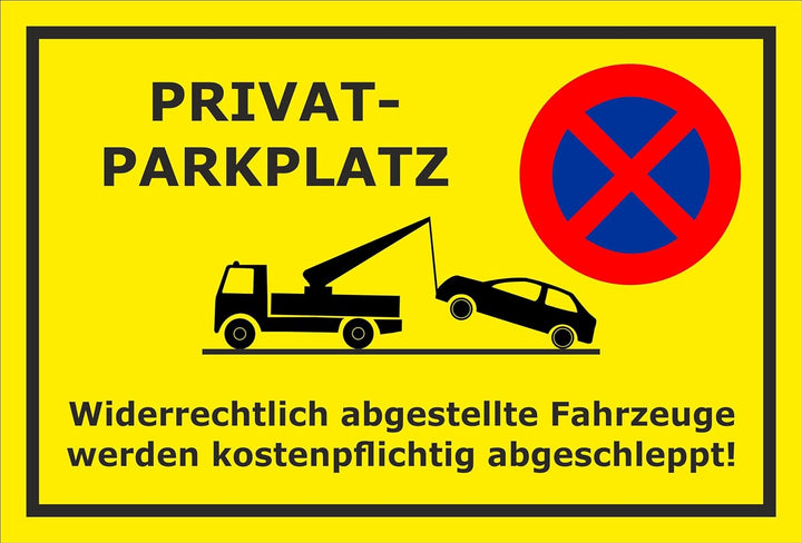Melis Folienwerkstatt Schild - Privat-parkplatz- 60x40cm | Bohrlöcher | 3mm Aluverbund – S00020E-C -