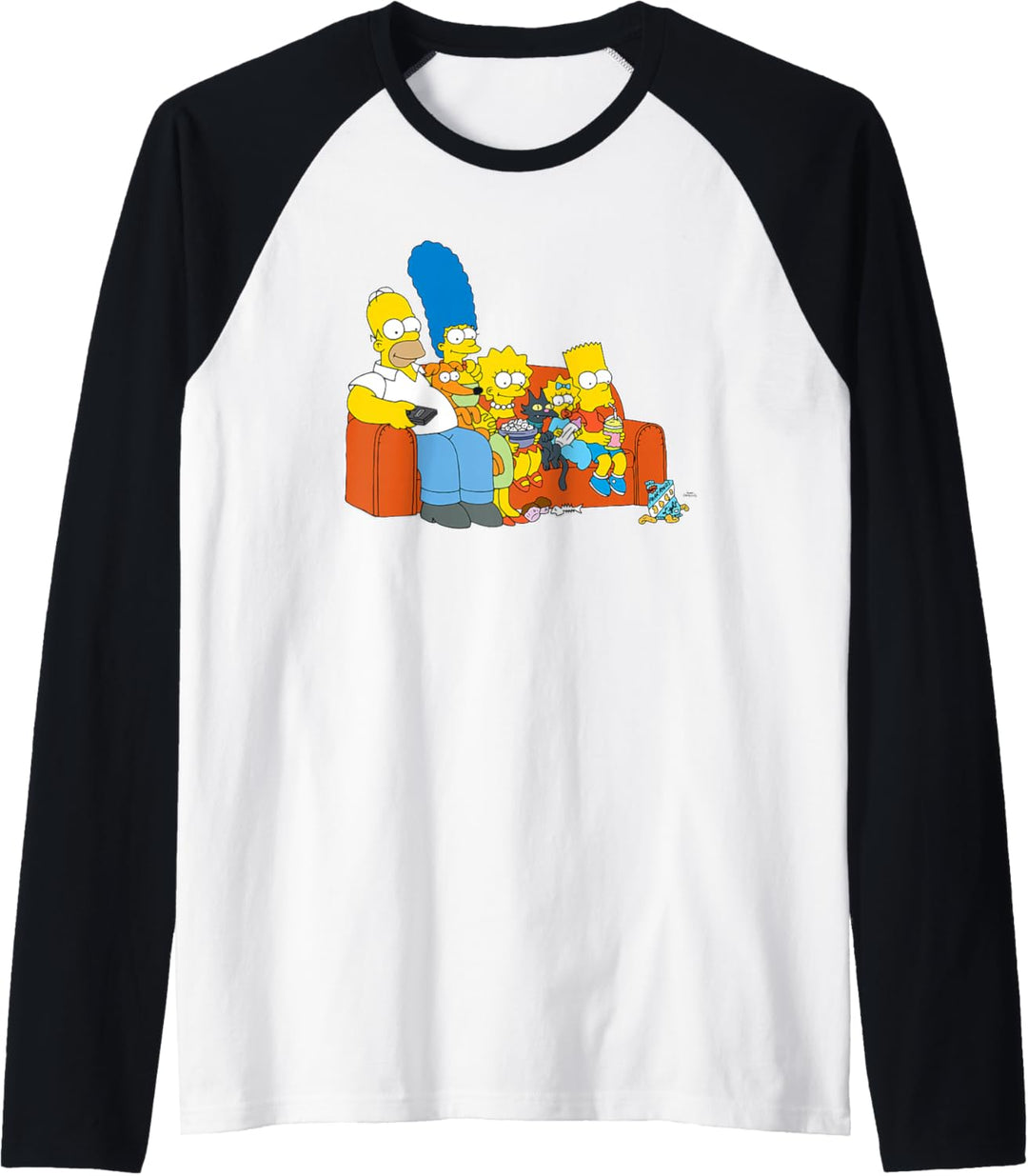 The Simpsons Homer Marge Maggie Bart Lisa Simpson Couch Raglan