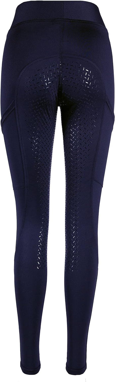 PFIFF 103100 Damen Reitleggings „Selina“ mit Handytasche M Blau, M Blau