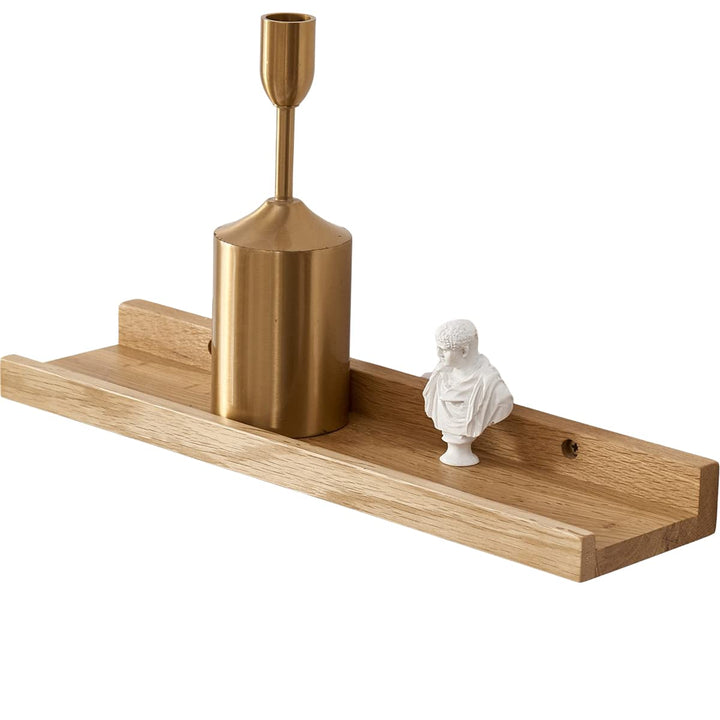 Gieanoo Bilderleiste Holz, 30cm Eiche Regal Massiv Schweberegal Wandregal gewürzregal regalbrett Hän