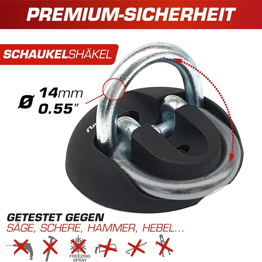 RADIKAL RK54 Wandanker Bodenanker für Motorrad, Wohnwagen, Anhängergarage, hochfester Stahl mit Schw