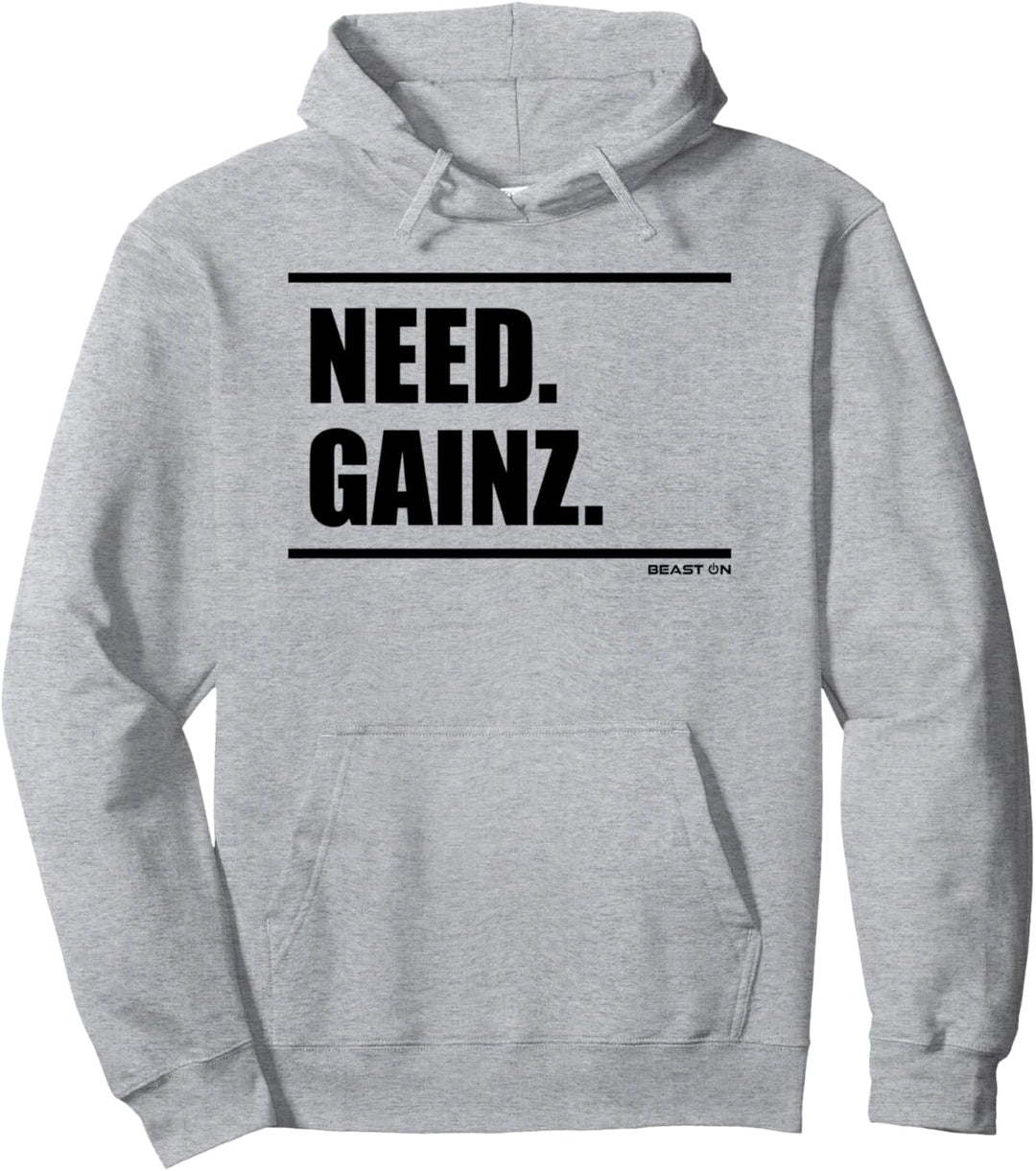 Need Gainz Beast On Fitness Gym Motivation Workout weisses Pullover Hoodie