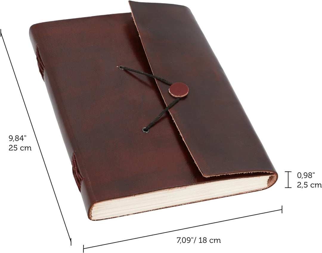 Gusti Leder nature Buch Notizblock Tagebuch Skizzenbuch Kladde Traditionell Gross Lederaccessoire Fo