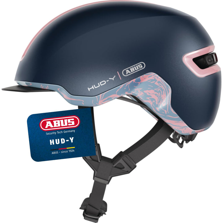 ABUS Urban Helm HUD-Y - mit magnetischem, aufladbarem LED-Rücklicht &amp; Magnetverschluss - cooler Fahr