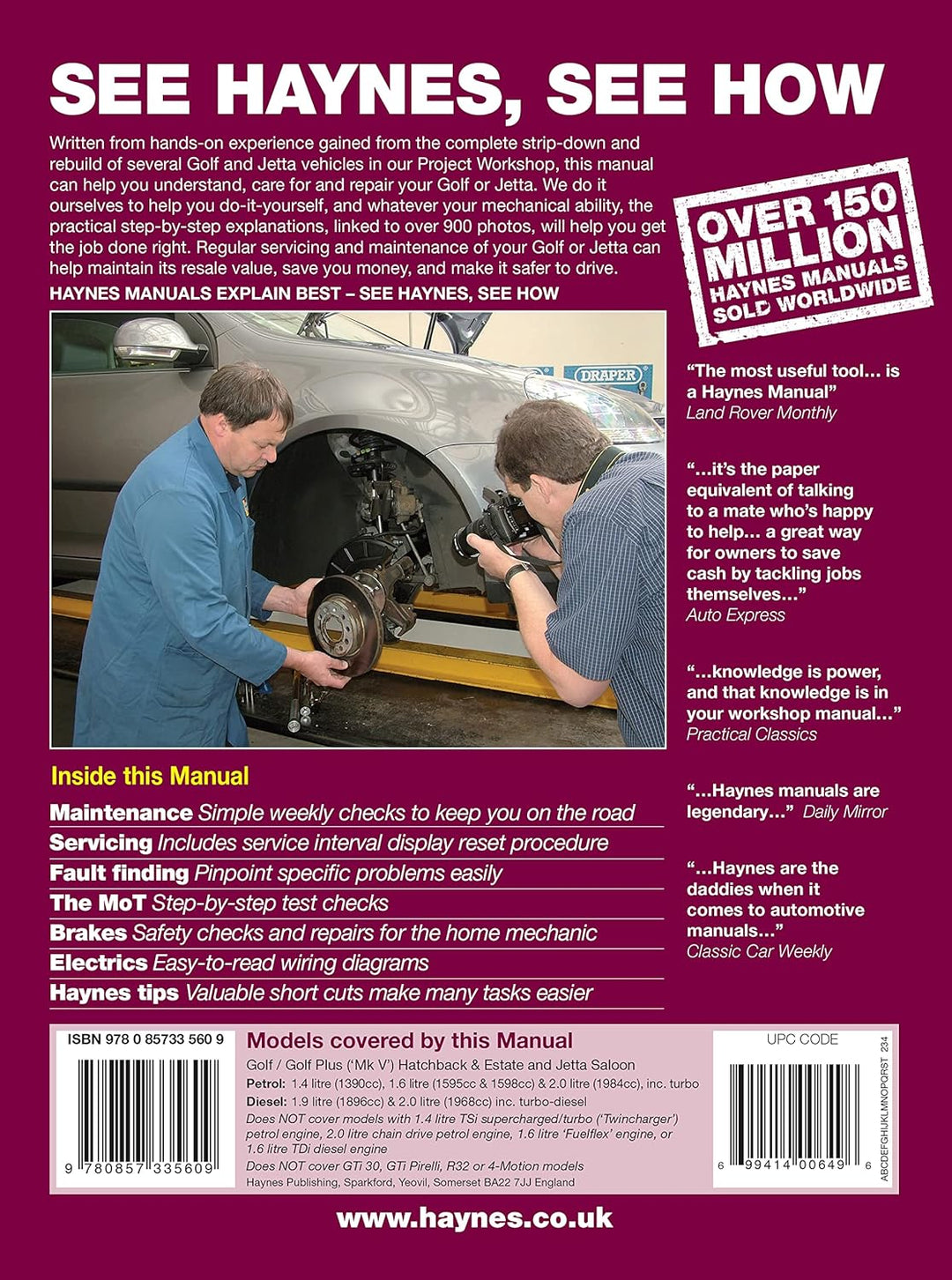 VW Golf (04 - Sept 08), Golf Plus (05 - Mar 09) & Jetta (06 - 09) Haynes Repair Manual, Taschenbuch
