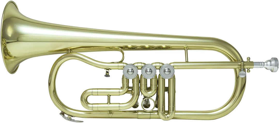 DIMAVERY FH-310D B-Flügelhorn Drehventil | Konzert-B-Flügelhorn mit Drehventilen