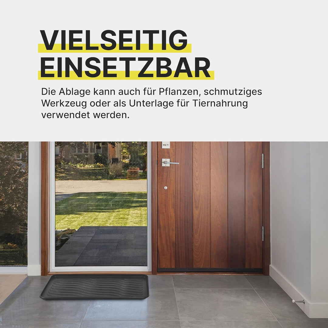 Bestlivings Schuhabtropfschale (2er Pack - Anthrazit) Schuhwanne mit hohem Rand (50x38x2,5cm) - Aptr