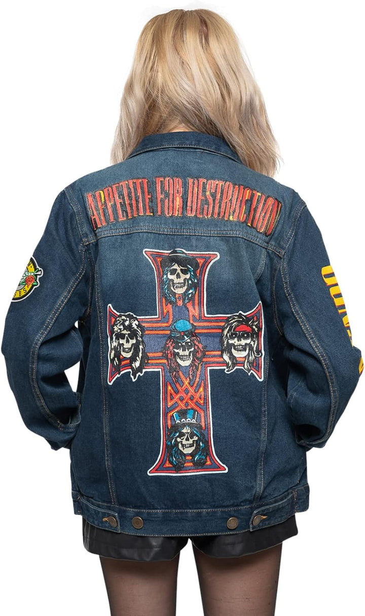 Guns N' Roses Denim Jacke Appetite For Destruction Nue offiziell Unisex Blau M Blau, Blau M