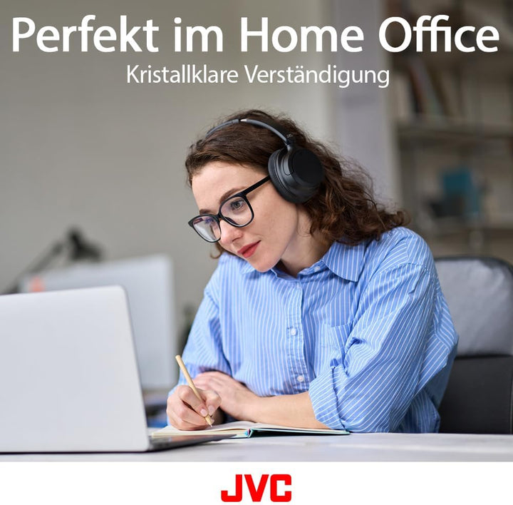 JVC HA-S95N-B - Bluetooth Around-Ear Kopfhörer mit Hybrid Noise Cancelling, BT 5.3, 50 Stunden Akkul