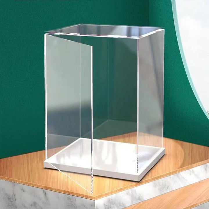 Öffne klare Acryl-Vitrine-Assemble Countertop Box mit weisser Basis, Staubschutz für Action Figuren