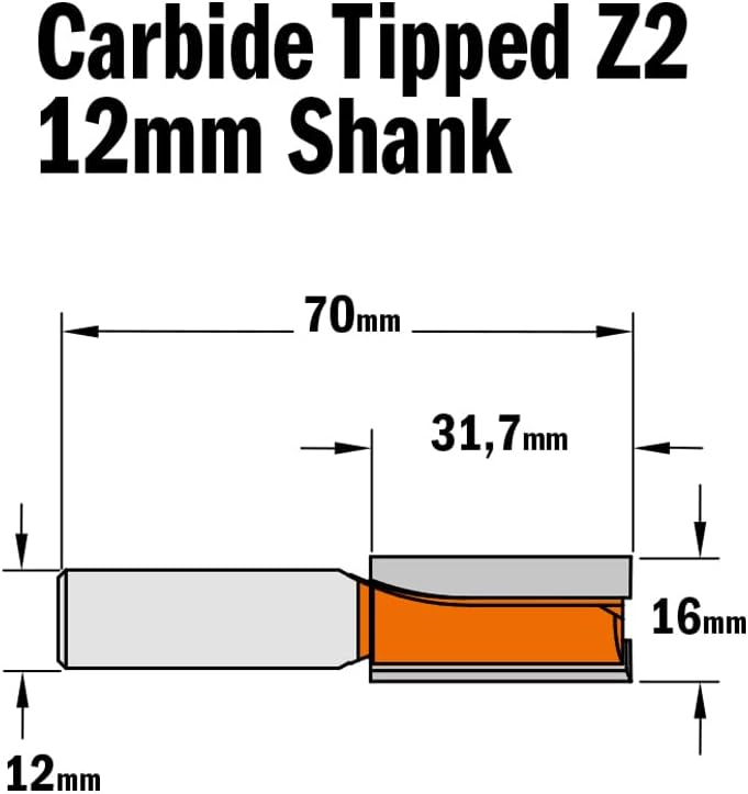 CMT ORANGE TOOLS 912.660.11 - NUTFRÄSER HM D=16X31.7 S=12