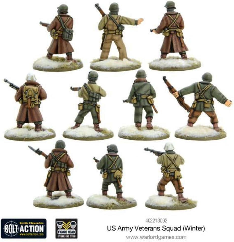 Warlord Games, US Army Veterans Squad (Winter), Bolt Action Wargaming Miniatures