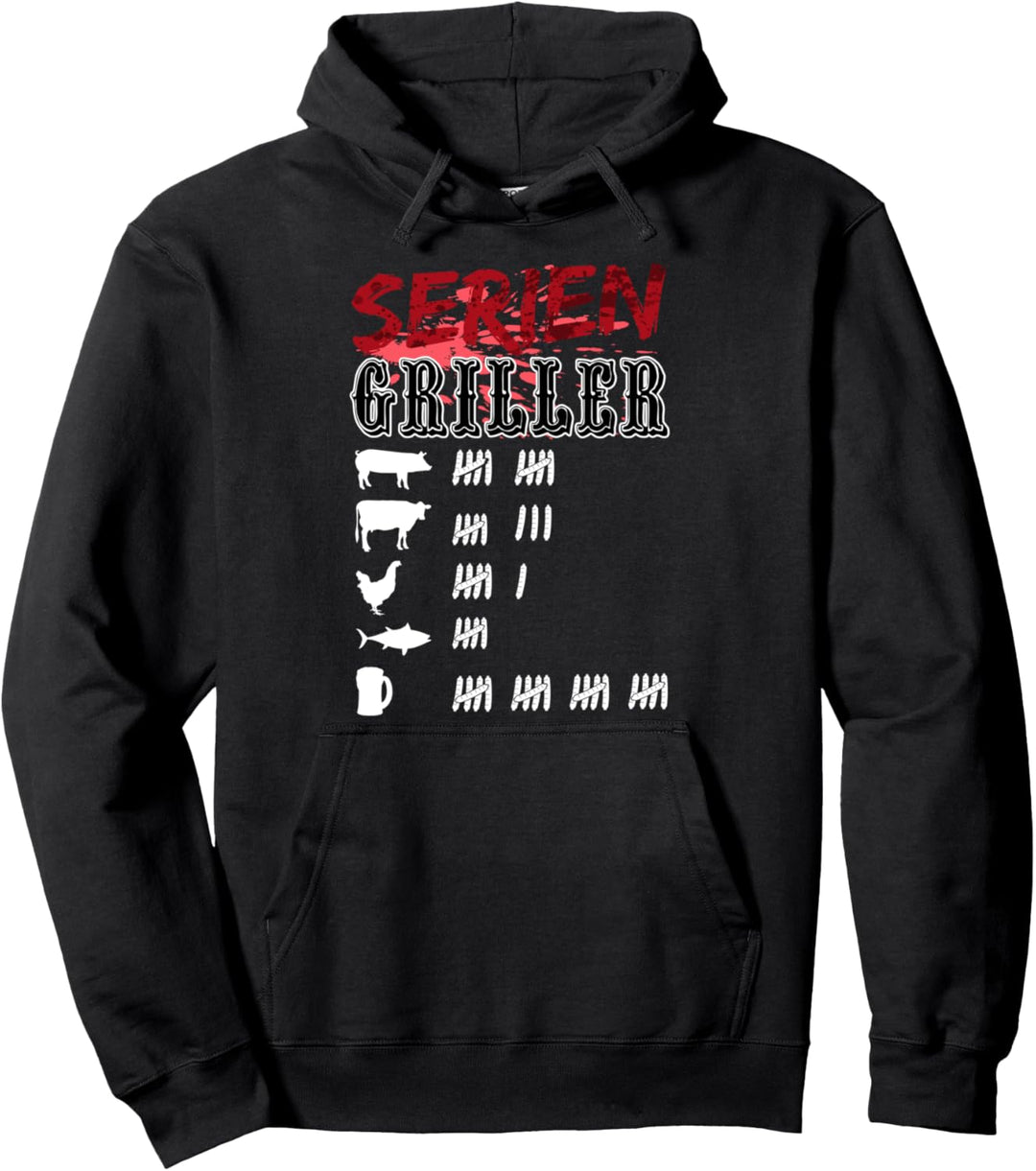 Seriengriller BBQ Grillen Grillmeister Barbecue Fleischesser Pullover Hoodie