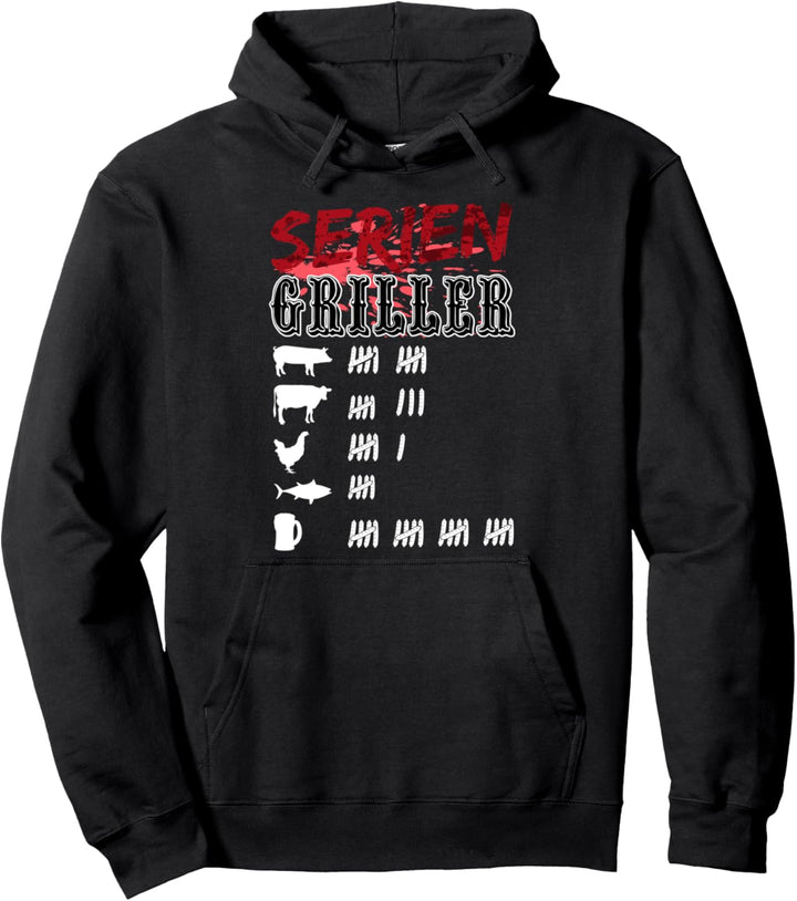 Seriengriller BBQ Grillen Grillmeister Barbecue Fleischesser Pullover Hoodie