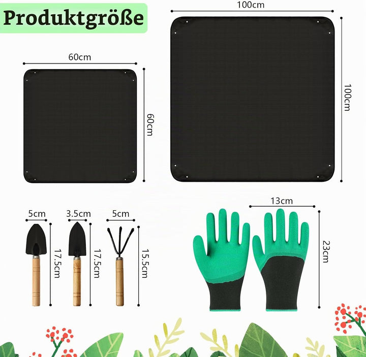 Gartenmatte Pflanzmatte,2 Stück wasserdichte Pflanzen Umtopfmatte,Faltbare Pflanzenmattemit Gartenwe