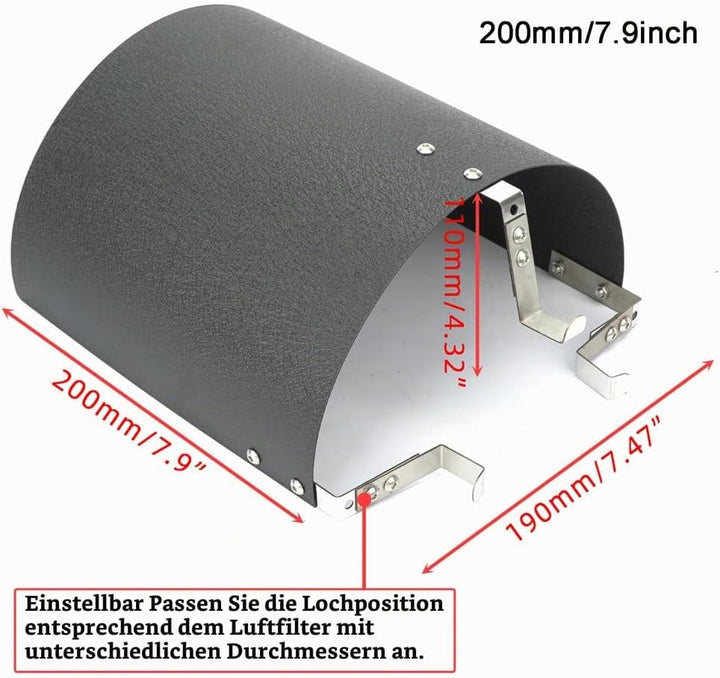 Universal Auto Air Filter Cover Heat Shield, Auto Luftfilterabdeckung Edelstahl Hitzeschild,für 2.5-
