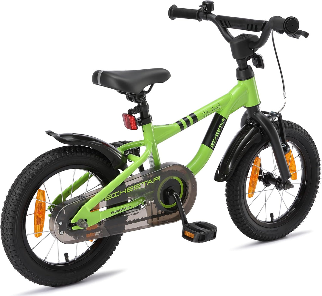Löwenrad Kinderfahrrad für Jungen und Mädchen ab 3-4 Jahre | 14 Zoll Kinderrad mit Bremse | Fahrrad