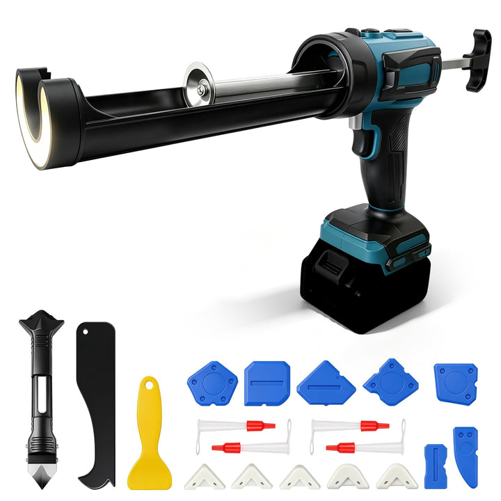 Akku Kartuschenpresse für Makita 18V, Anti-Tropf-Funktion &amp; LED-Licht, 4-stufige Geschwindigkeitsreg