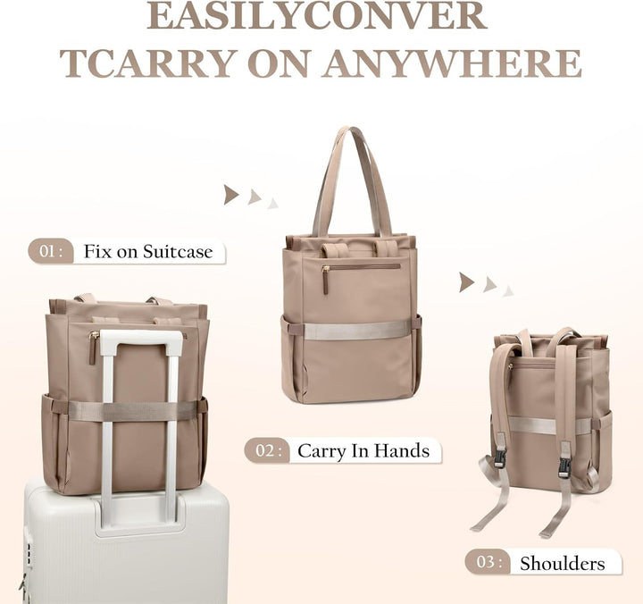 GOLF SUPAGS Convertible Laptop-Rucksack für Frauen Casual Daypack Notebook Tote Bag für Arbeit Hochs