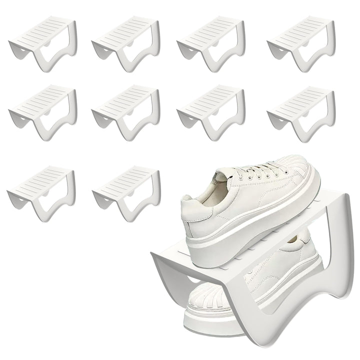 NAIZY Schuhstapler 10 Stück Schuhorganizer PP-Kunststoff Anti Rutsch Schuhregal Doppelschicht Stapel