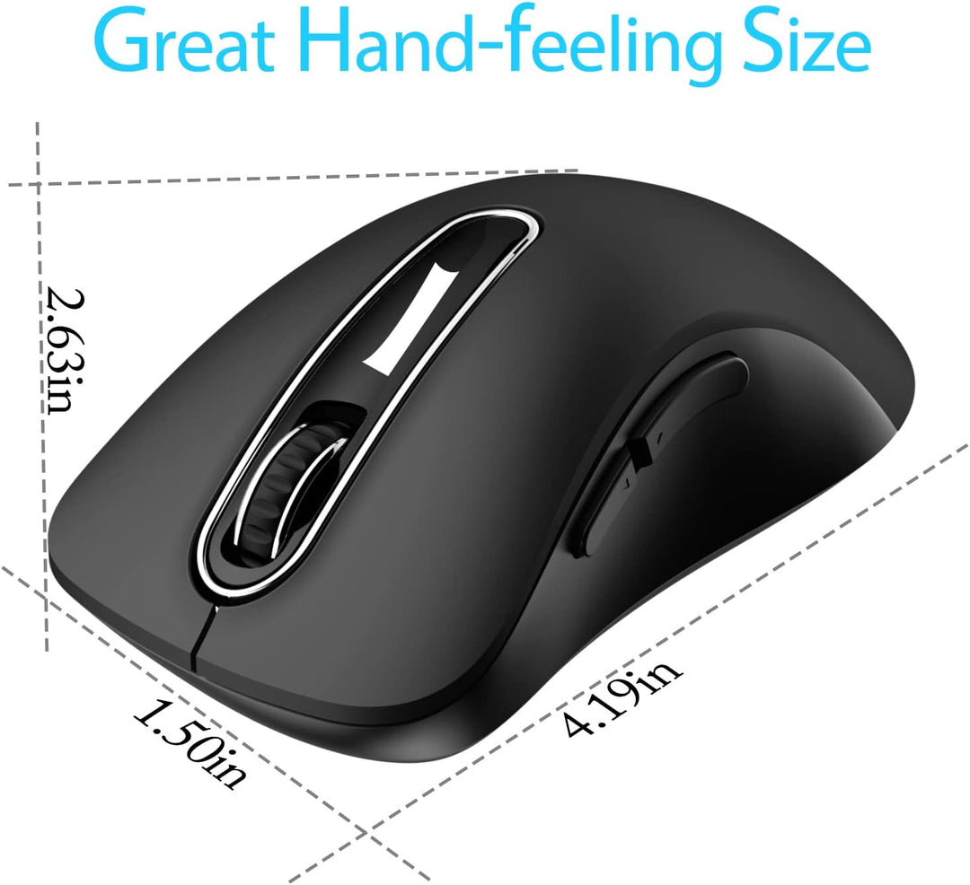 memzuoix Kabellose Maus 2.4GHz, Tragbare Optische Wireless Maus 1400 DPI mit Mini-USB-Empfänger, 5 T
