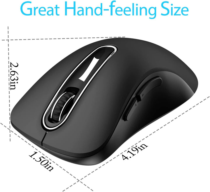 memzuoix Kabellose Maus 2.4GHz, Tragbare Optische Wireless Maus 1400 DPI mit Mini-USB-Empfänger, 5 T