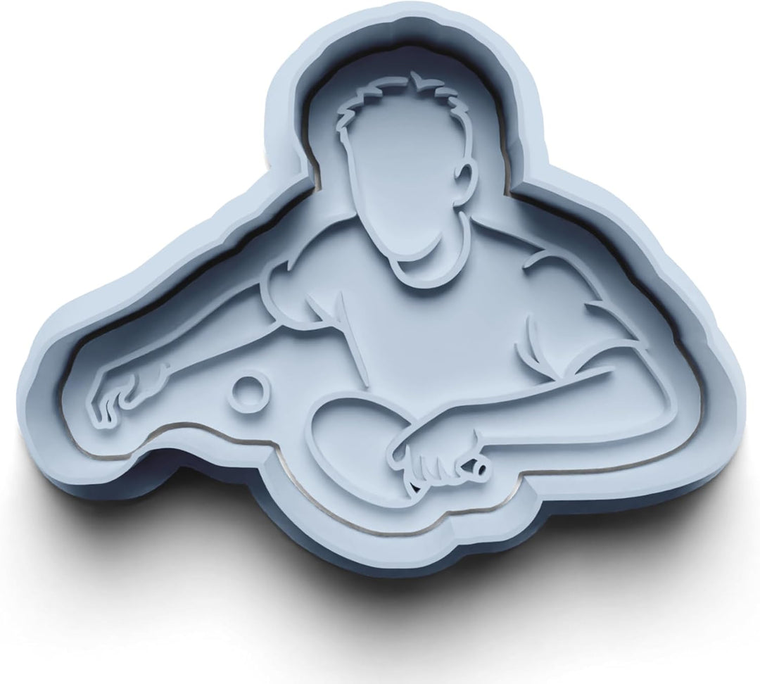 Plätzchenform Tischtennis aus PLA – Backspass für Sportfans, 3 Motive mit Stempel, Ping Pong Design,