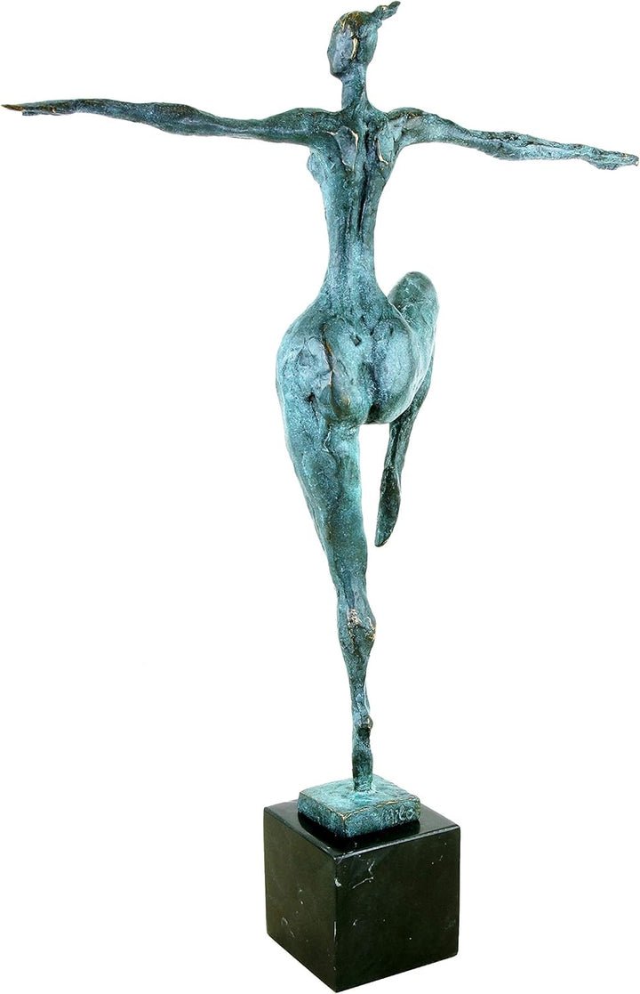 Moderne Bronzefigur auf Marmorsockel - Abstrakter Akt - signiert von Milo - Moderne Kunst Skulptur K