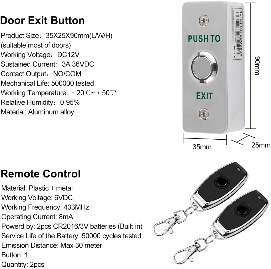 QTTYELOK WiFi Tuya APP Access Control System Kit Wireless Fernbedienung Entriegeln Tor Türöffner + 1
