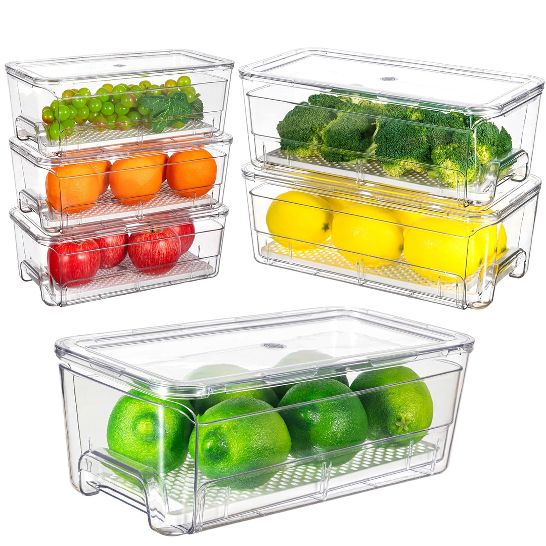 Imncya 6er-Pack stapelbare Auszugsschubladen für den Kühlschrank, transparente Kühlschrankschubladen