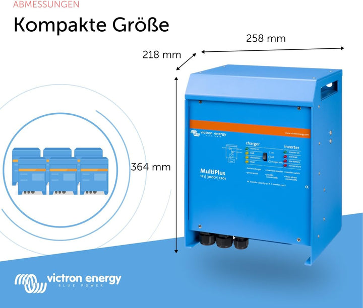 Victron Energy MultiPlus 3000VA 12-Volt 230V Reiner Sinus Wechselrichter 120 Amp Batterie Ladegerät,