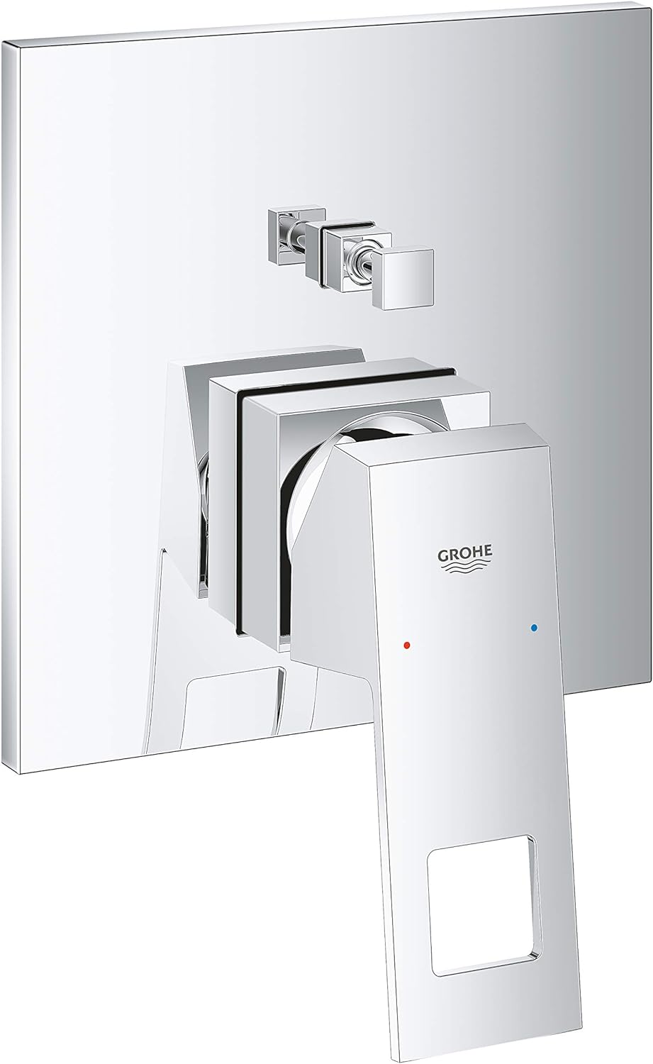 GROHE Eurocube - Einhand-Wannenbatterie (Fertigmontageset, verdeckte Befestigung, automatische Umste