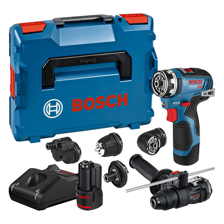 Bosch Professional 12V System Akku Bohrschrauber GSR 12V-35 FC - FlexiClick System (inkl. 4 x Aufsat