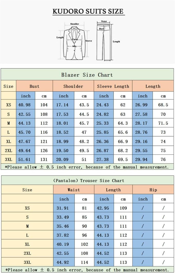 KUDORO Herren Anzüge 3-Teilig Slim Fit Paisley für Hochzeit Party Eine Knöpfe Jacquard Smoking Herre