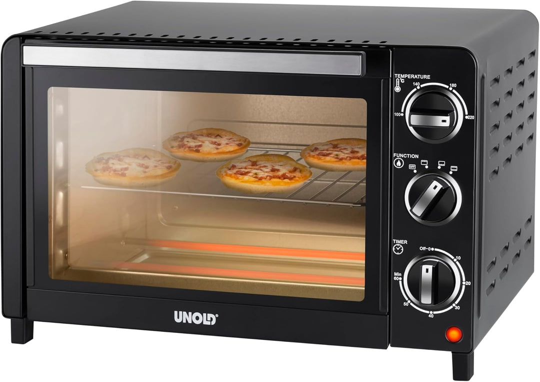 UNOLD 68875 OFEN Allround, 1.200 W, 18 L Volumen, 4 Edelstahl-Heizelemente, mit doppelverglaster Tür