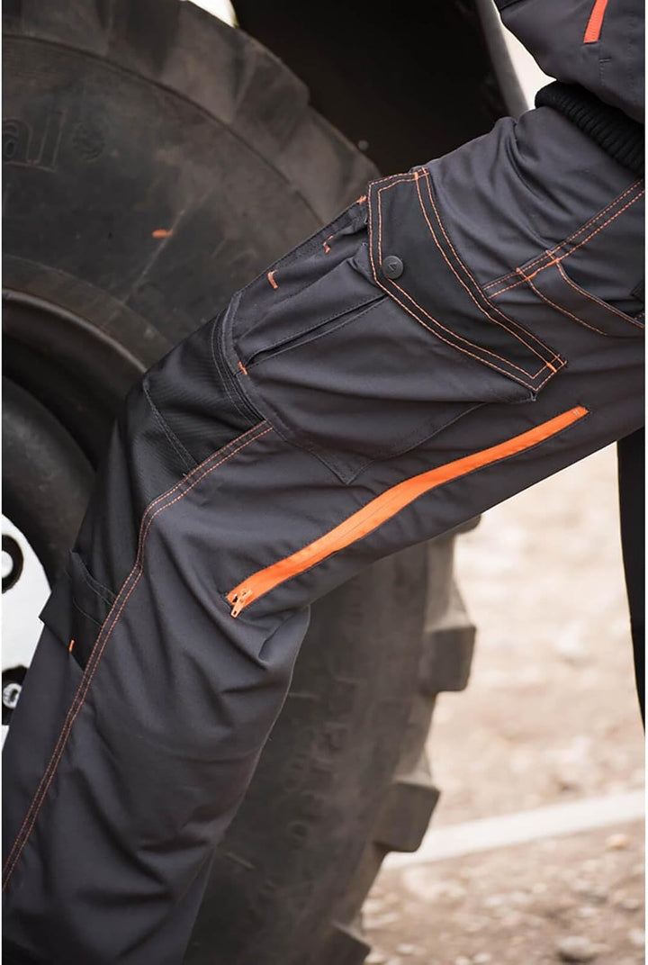 Terrax Workwear Herren Arbeitshose mit integriertem Gürtel - Bundhose mit zahlreichen Taschen 48 Sch
